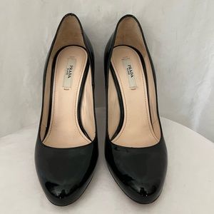 Prada black patent leather high heels size 36.